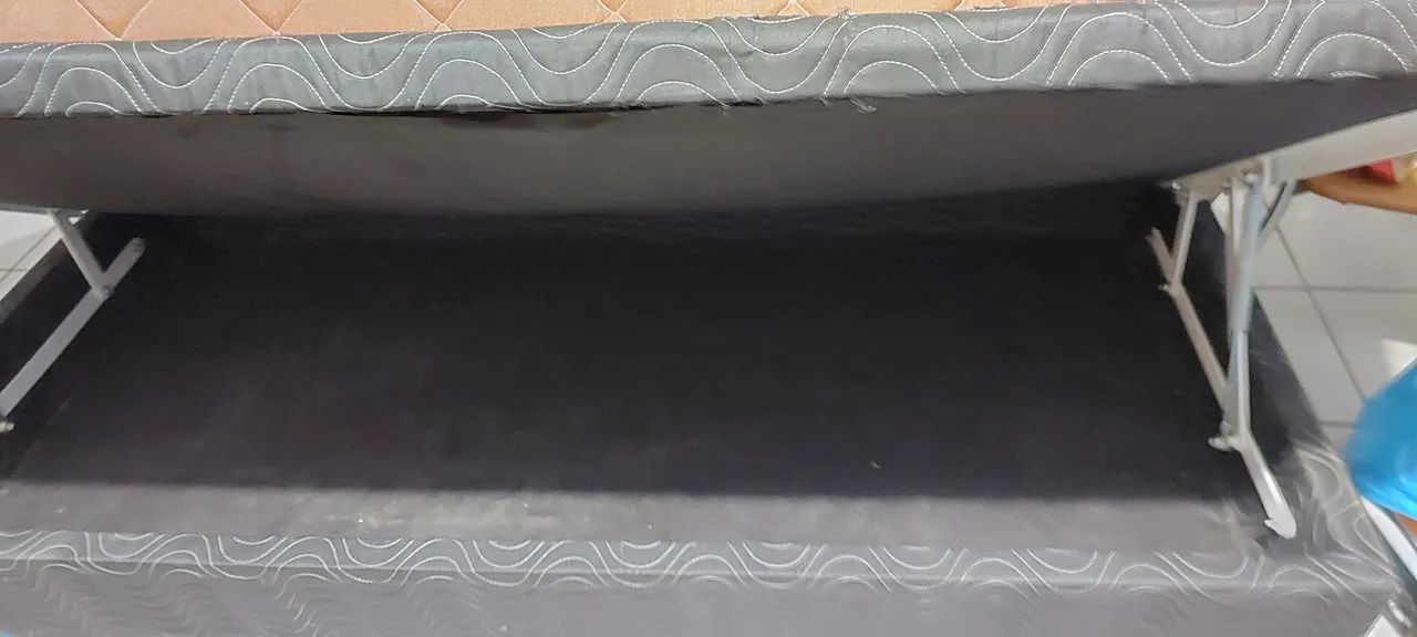 Cama Box com Baú + Colchão Solteiro 