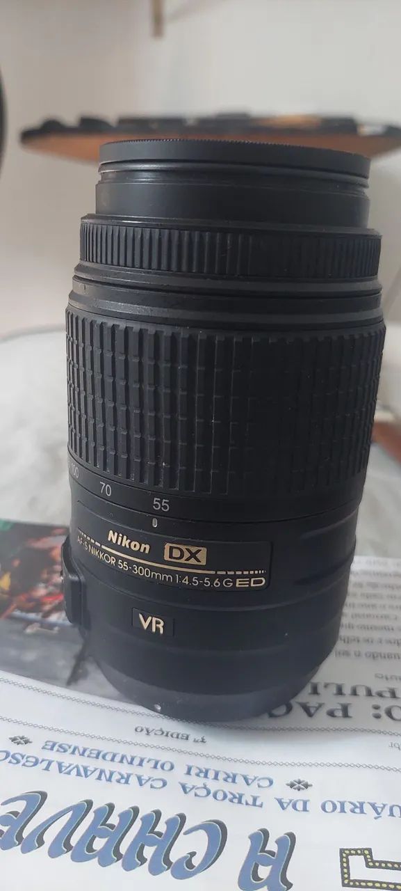 Lente nikon 55/300 DX nova, apenas não tem as tampas. 