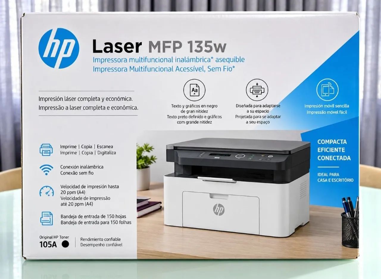 Impressora HP Laser MFP 135w - Multifuncional Wi-Fi - Foto 3