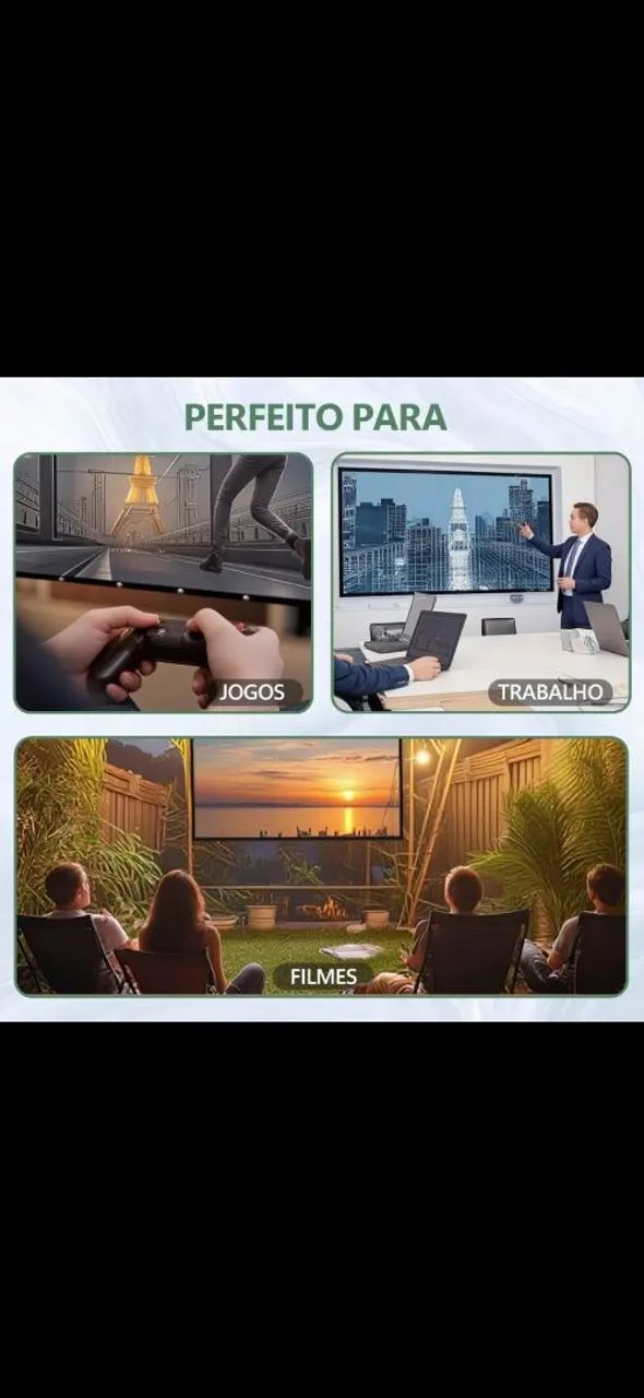 Projetor + Tela de projeção 100 polegadas  - Foto 2