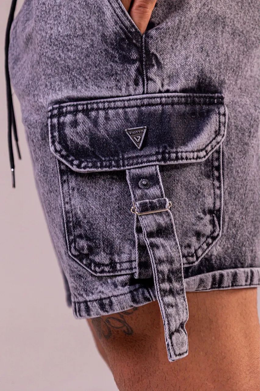 Short jeans cargo tiras - Foto 3