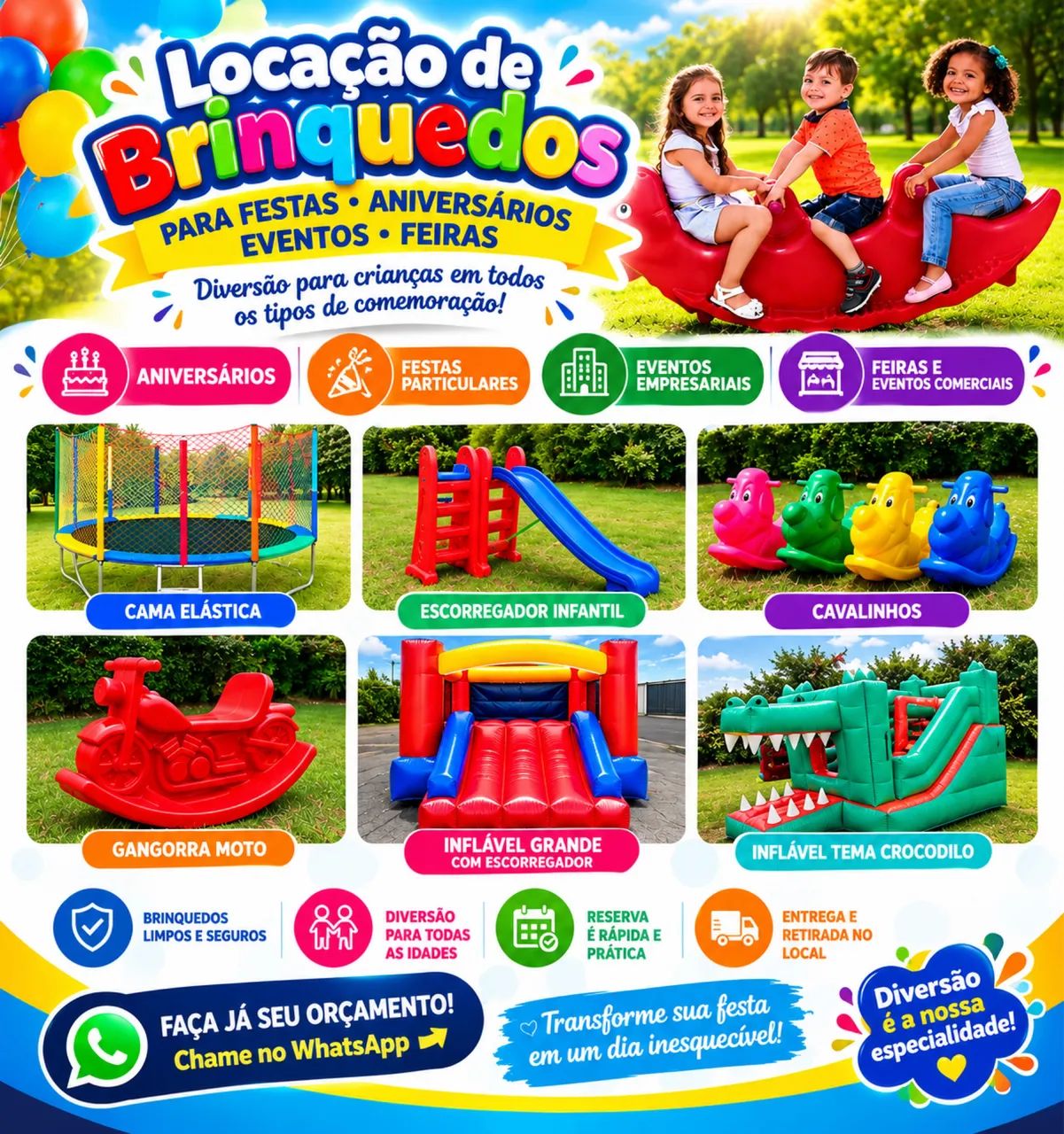 Locação de Brinquedos Infantis | Pula-Pula, Infláveis e Mais