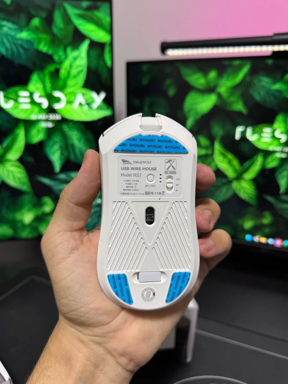 Mouse Gamer Sem Fio SmailWolf RS7 - Branco/Preto - Novo!! - Foto 3