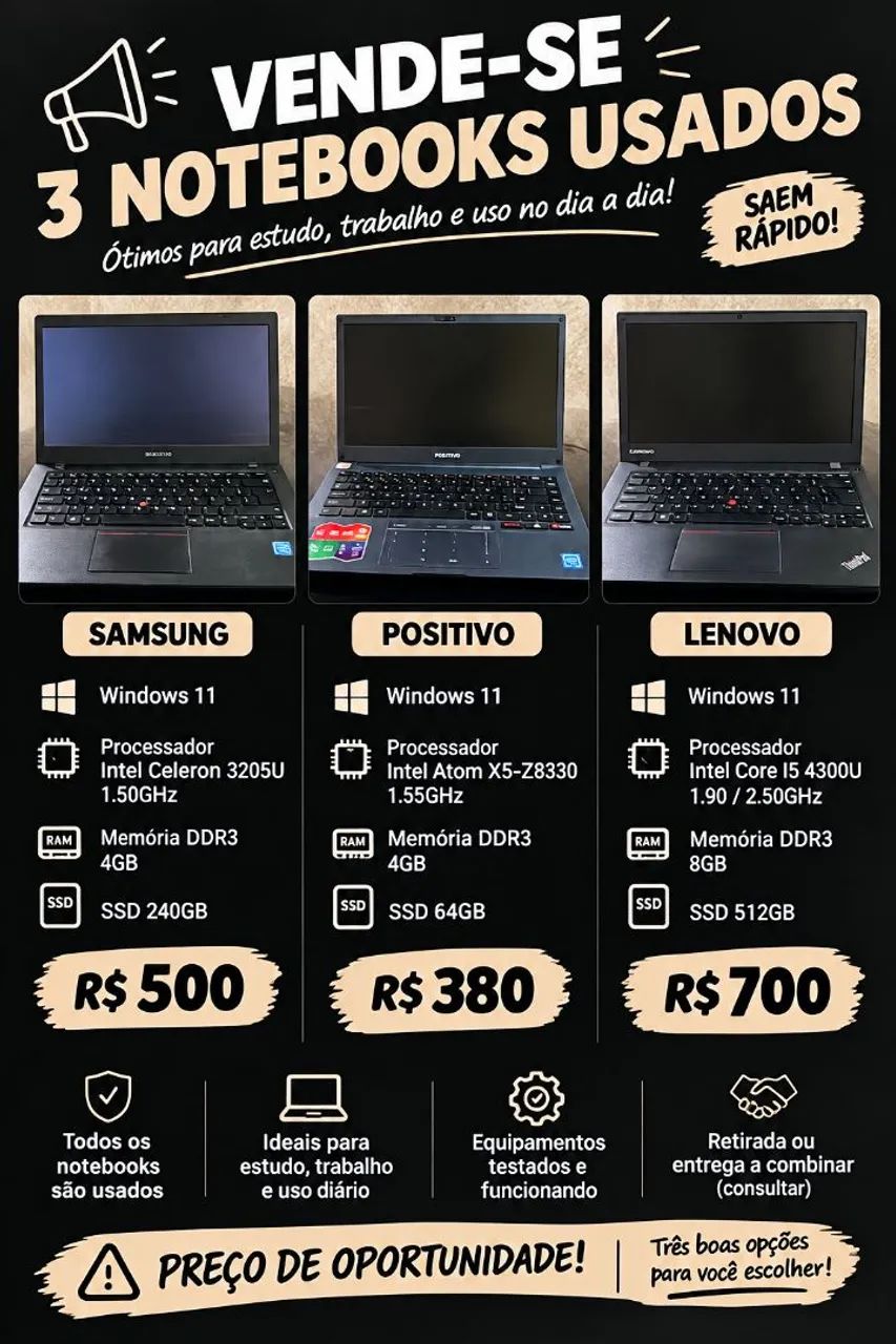 Notebooks usados a venda