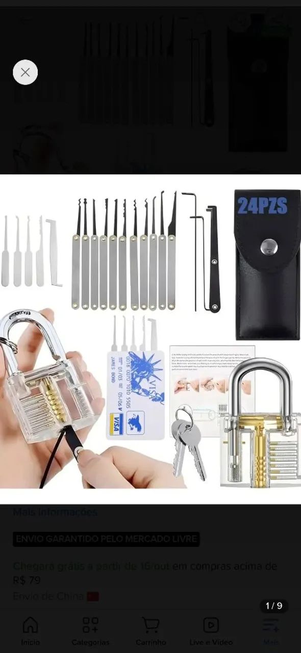 ferramenta para abrir fechadura e cadeado(gazuas)