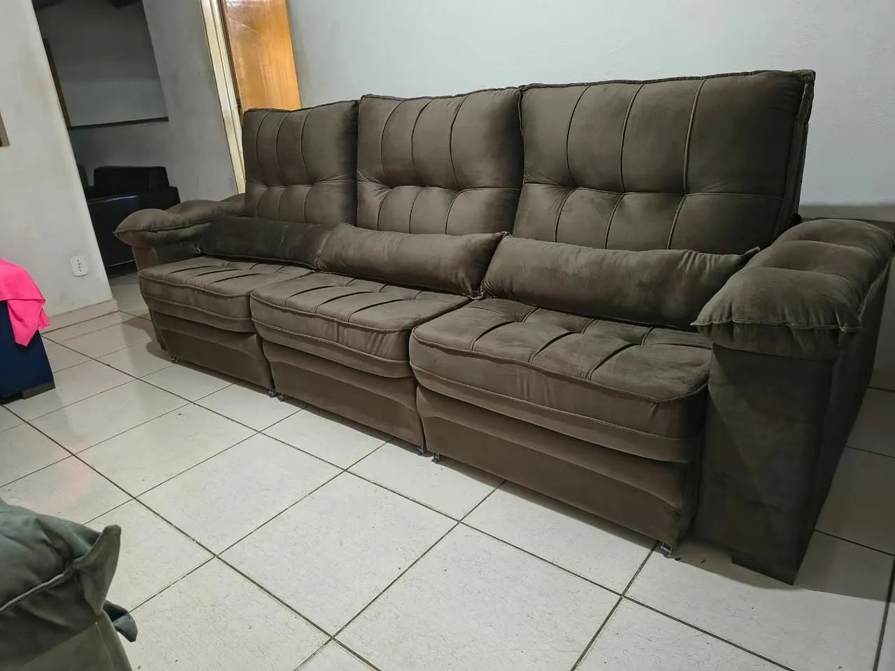 Sofá Retratil e Reclinável 2.90 com 3 módulos Entrega Grátis  - Foto 2