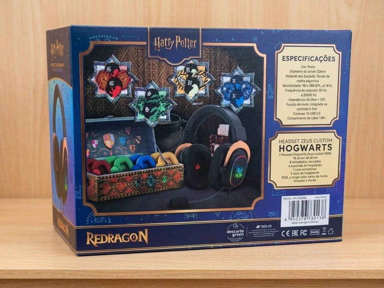 Headset Zeus Hogwarts' Kit Custom Redragon. - Foto 2