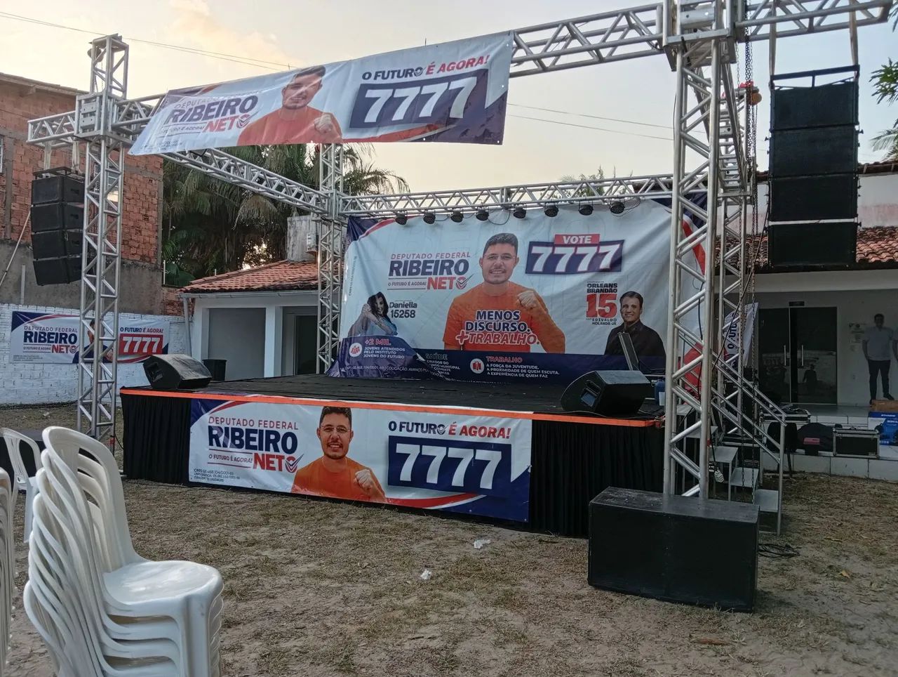 Som luz grid tenda e palco