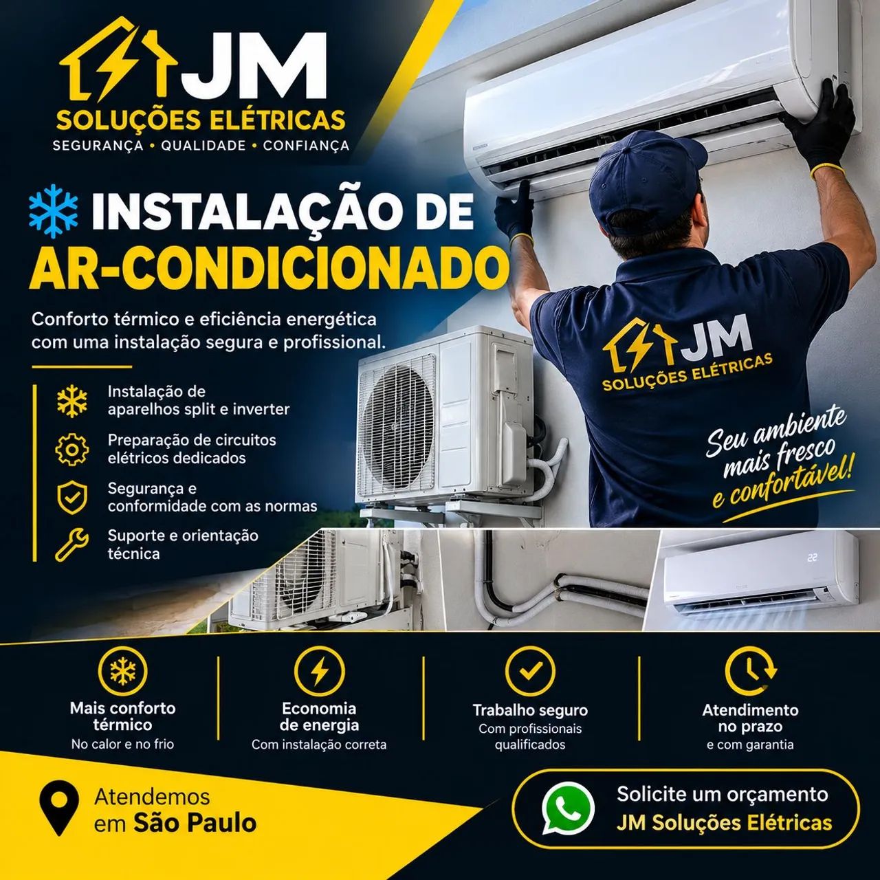 Eletricista, Ar-Condicionado e Segurança Eletrônica - Foto 3