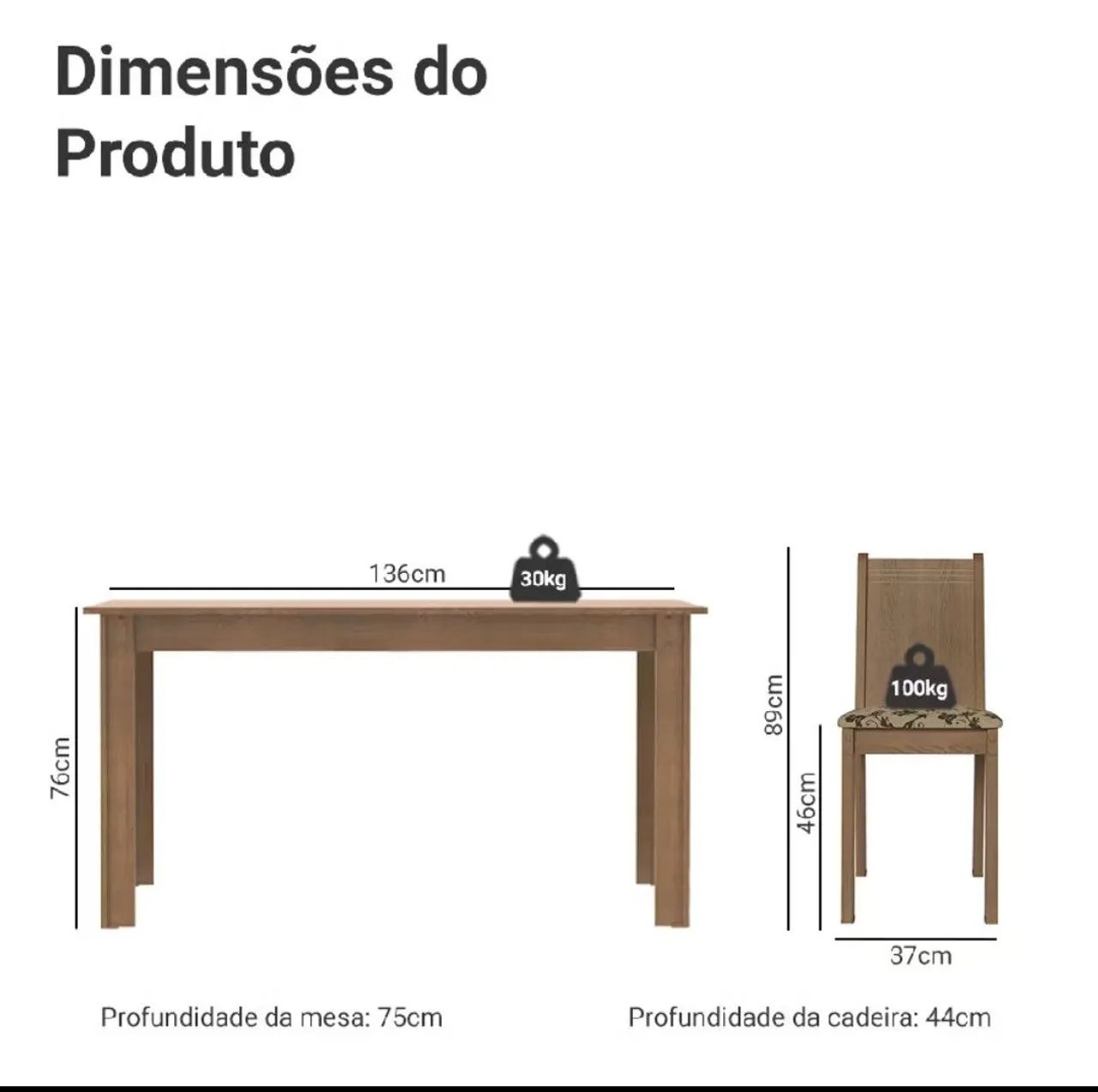 Conjunto Sala de Jantar com 6 Cadeiras - Foto 2