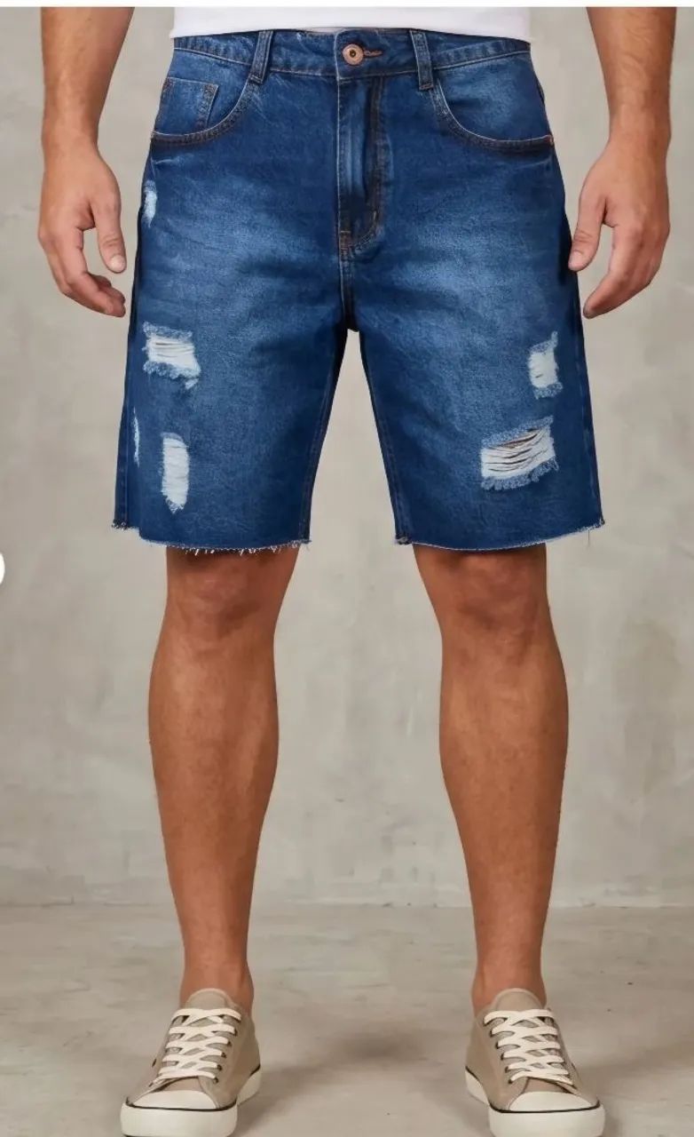 Bermuda jeans masculina 