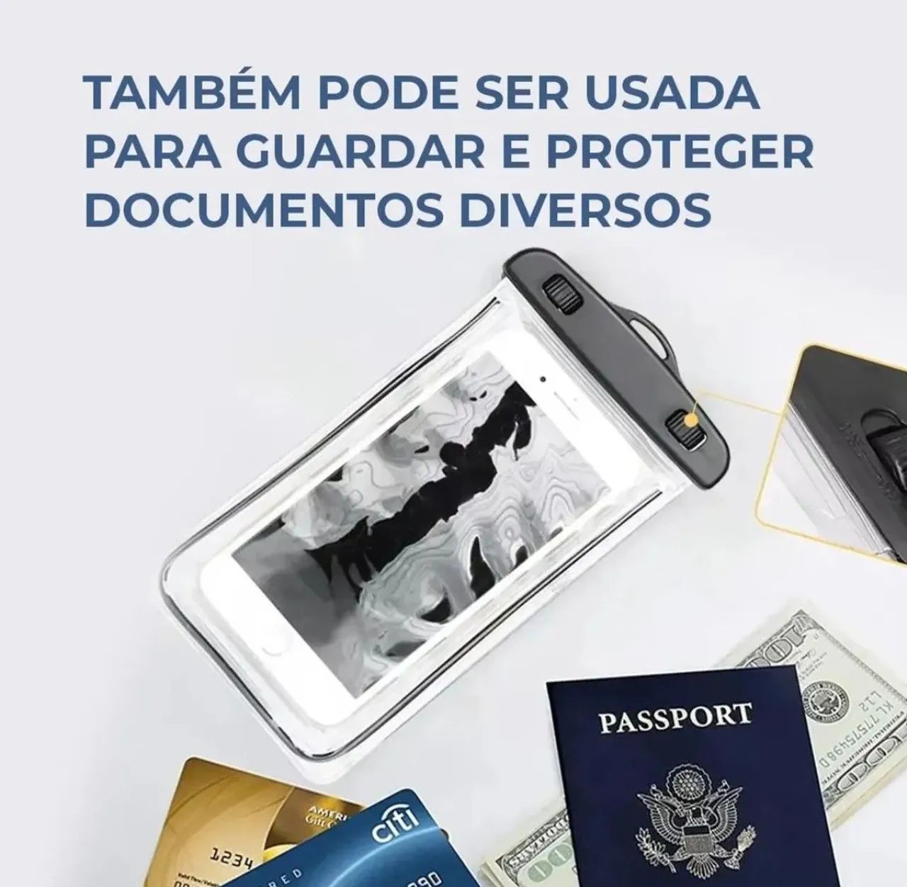 Capa protetora para celular resistente a água, com cordão  - Foto 2