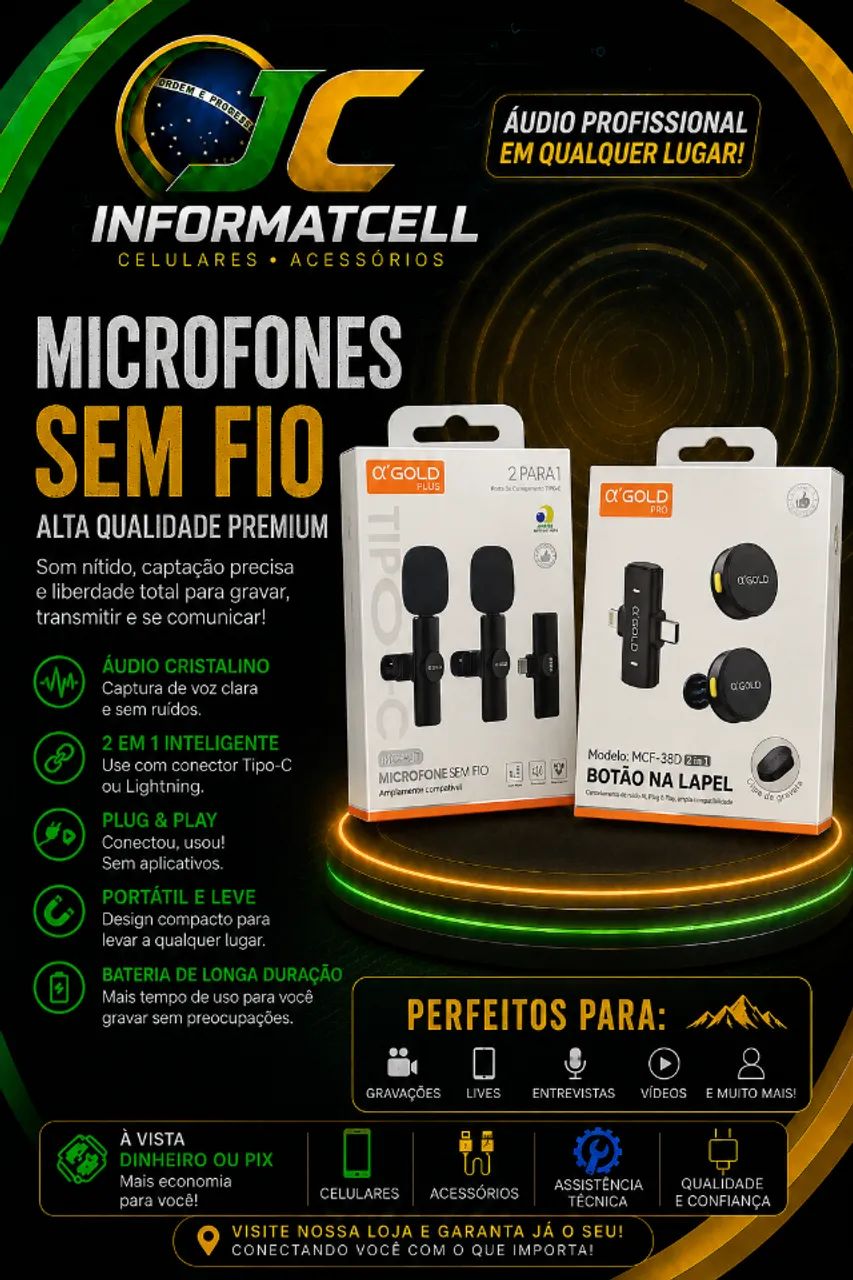 MICROFONE LAPELA SEM FIO O'GOLD - Foto 3
