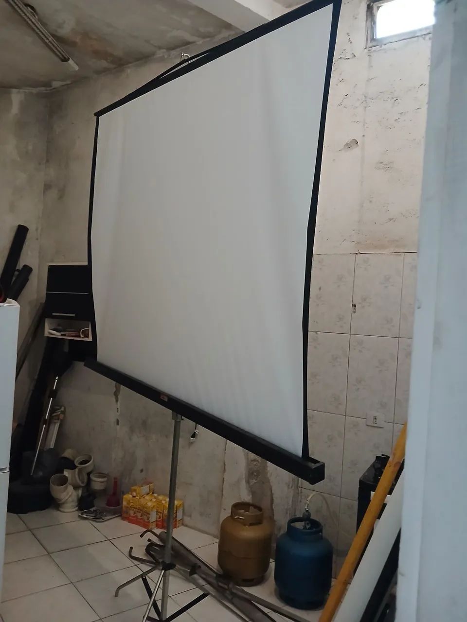 TELA PROJETOR  c/Tripé aço 200x180
