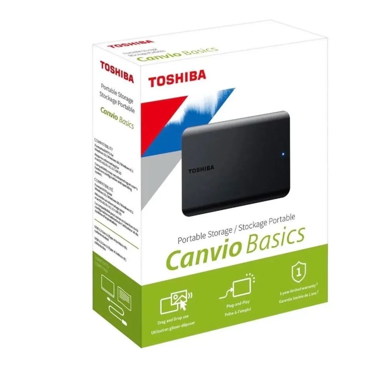HD Externo Portatil Toshiba Canvio 2TB, Preto, HdTB520xk3aa