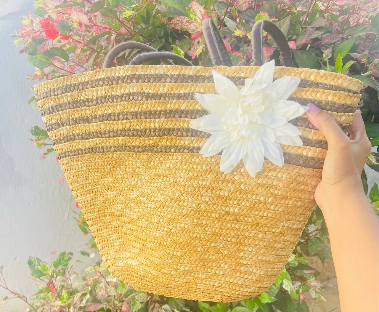 SEMANA DO DESAPEGO Bolsa de Praia com flor  - Foto 2