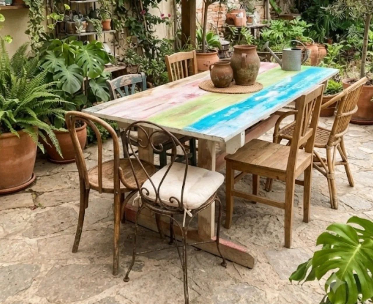 Mesa de madeira maciça sem as cadeiras 