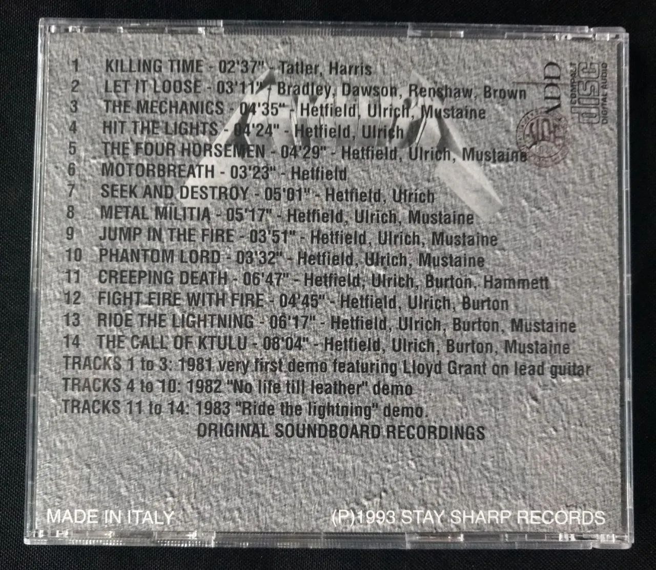 Cd Metallica - Garage Complete Demos + Covers de 1981 a 83 Importado Stay Sharp Thrash  - Foto 2