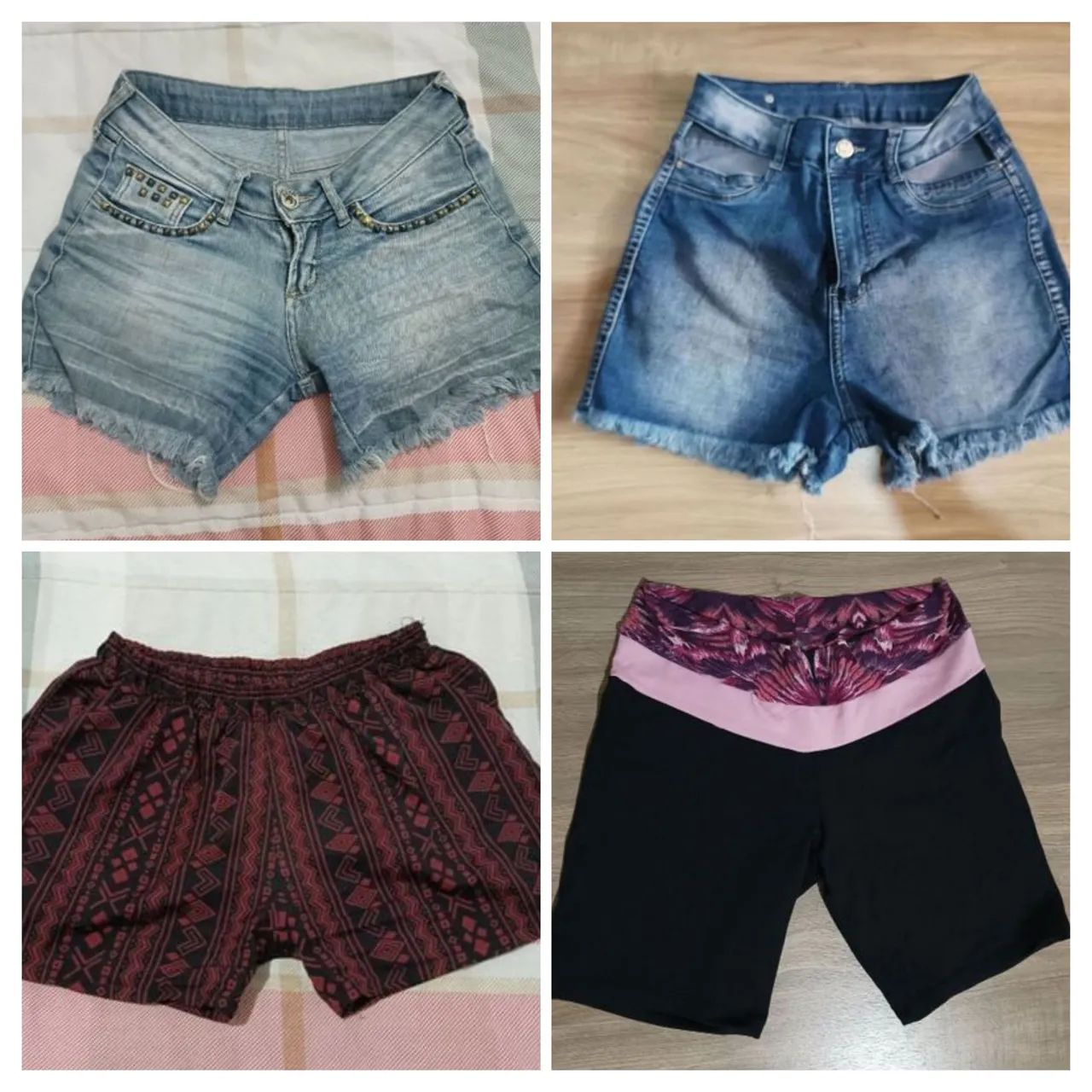 Kit 4 shorts feminino tamanho 36