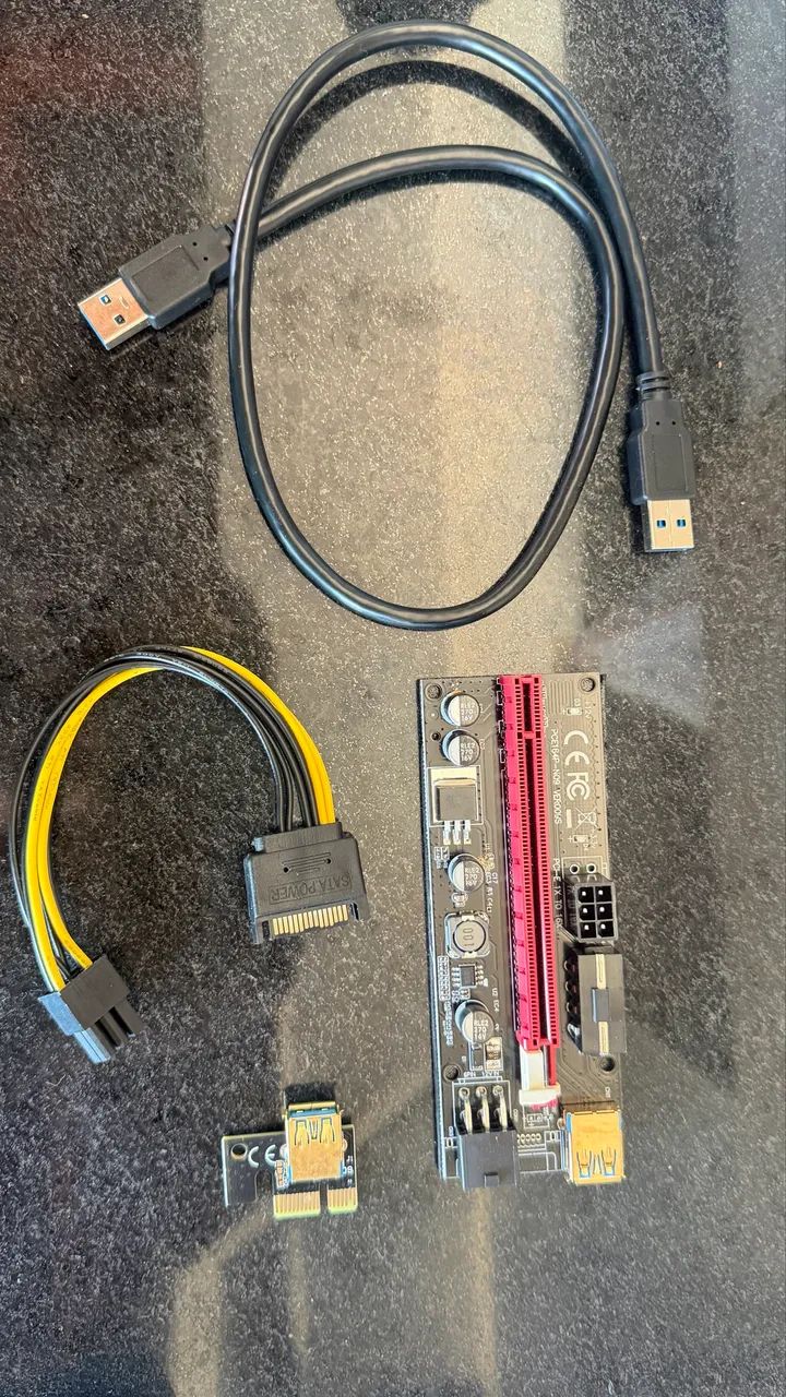 Kit Riser PCIe USB 3.0 para Mineração - 12 Unidades