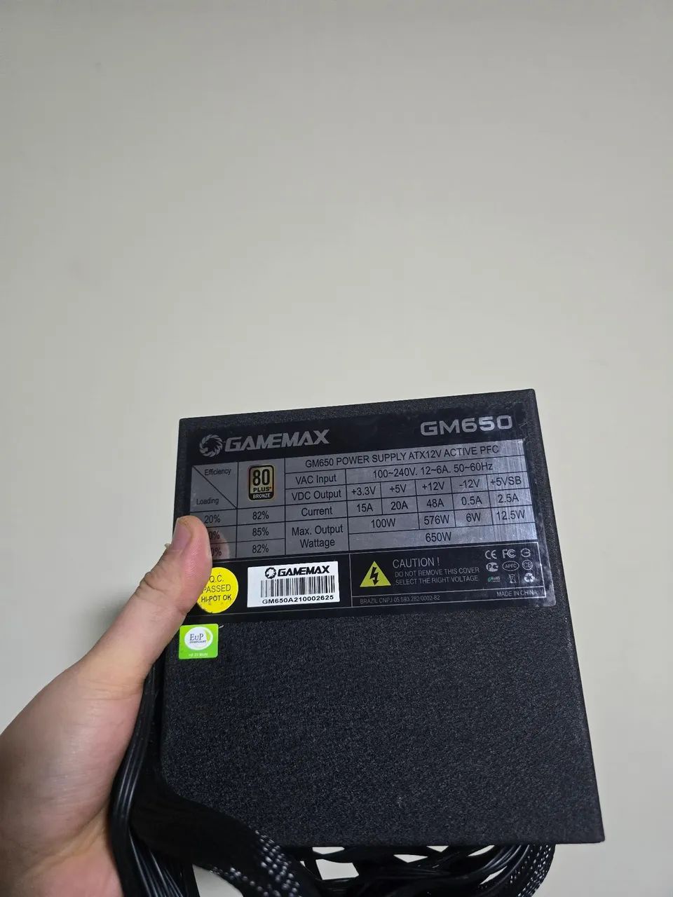 Fonte 650w GAMEMAX 80 PLUS BRONZE - Foto 3