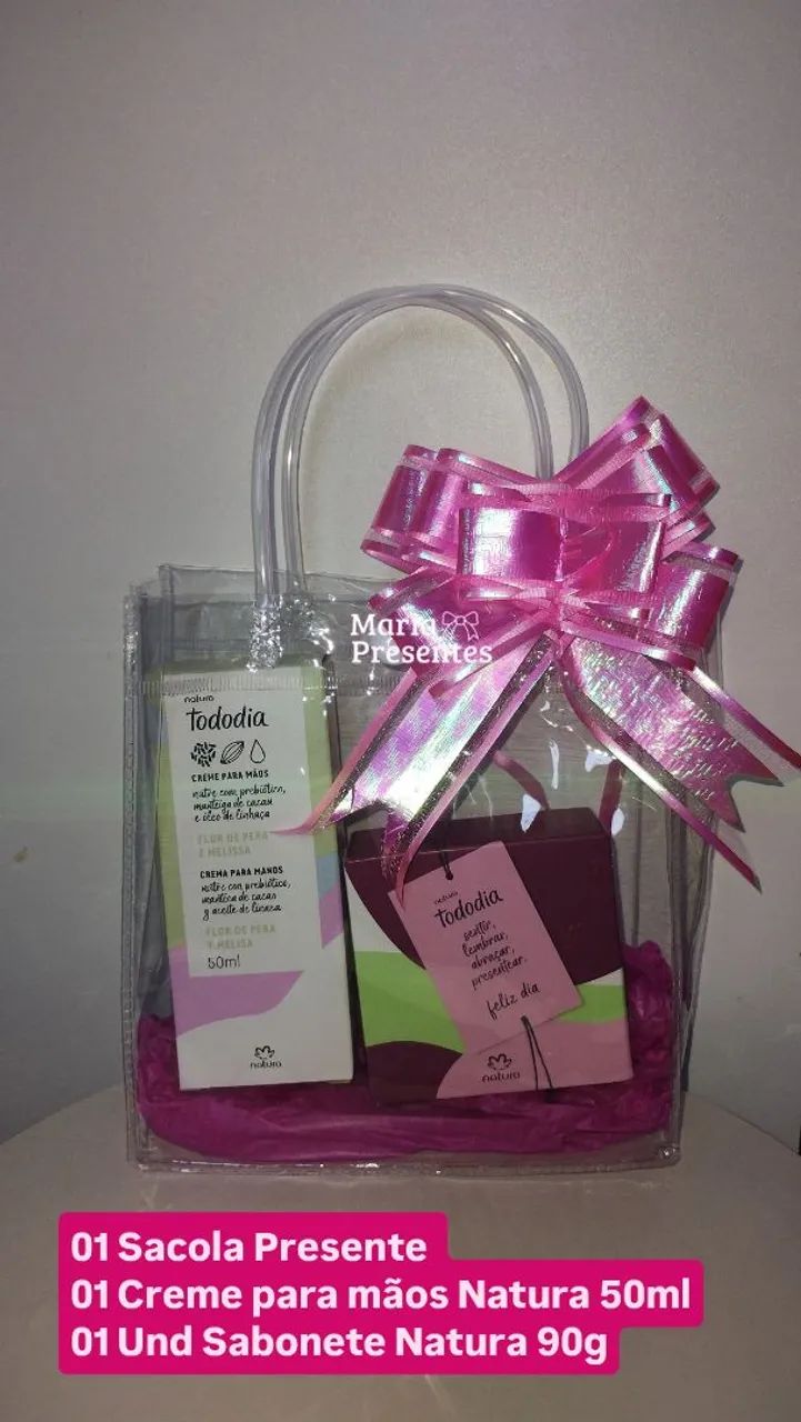 Sacola presente com creme para mãos e sabonete  - Foto 2