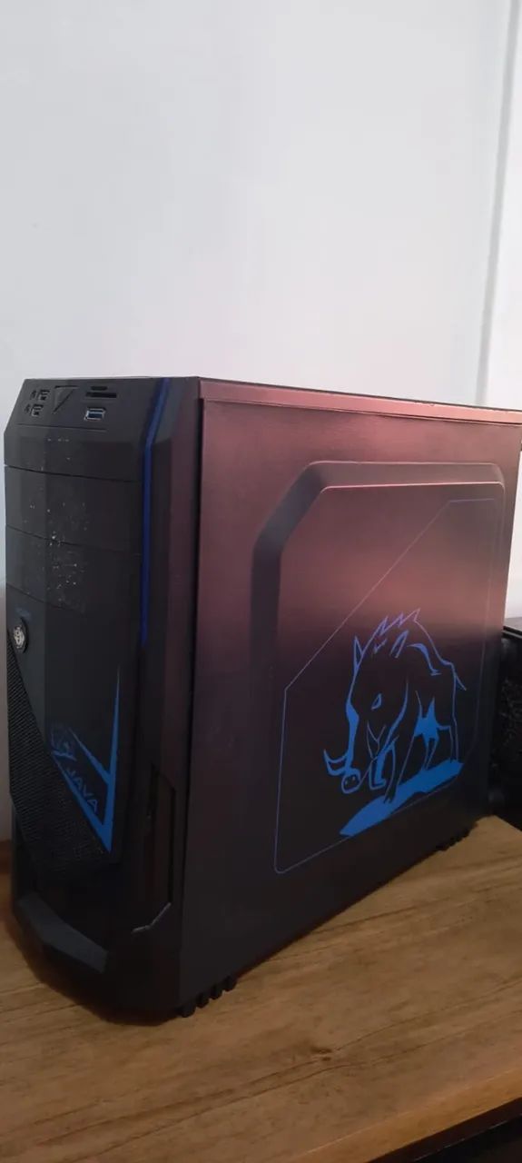 Gabinete Gamer JAVA Preto - Lateral em Acrílico com LED Azul (Javali) - Foto 2