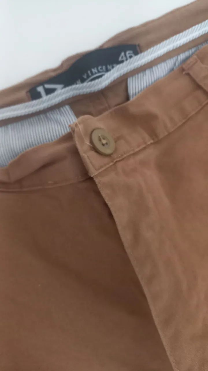 Uma calça  masculina  caramelo  tamanho  46 usada   - Foto 5