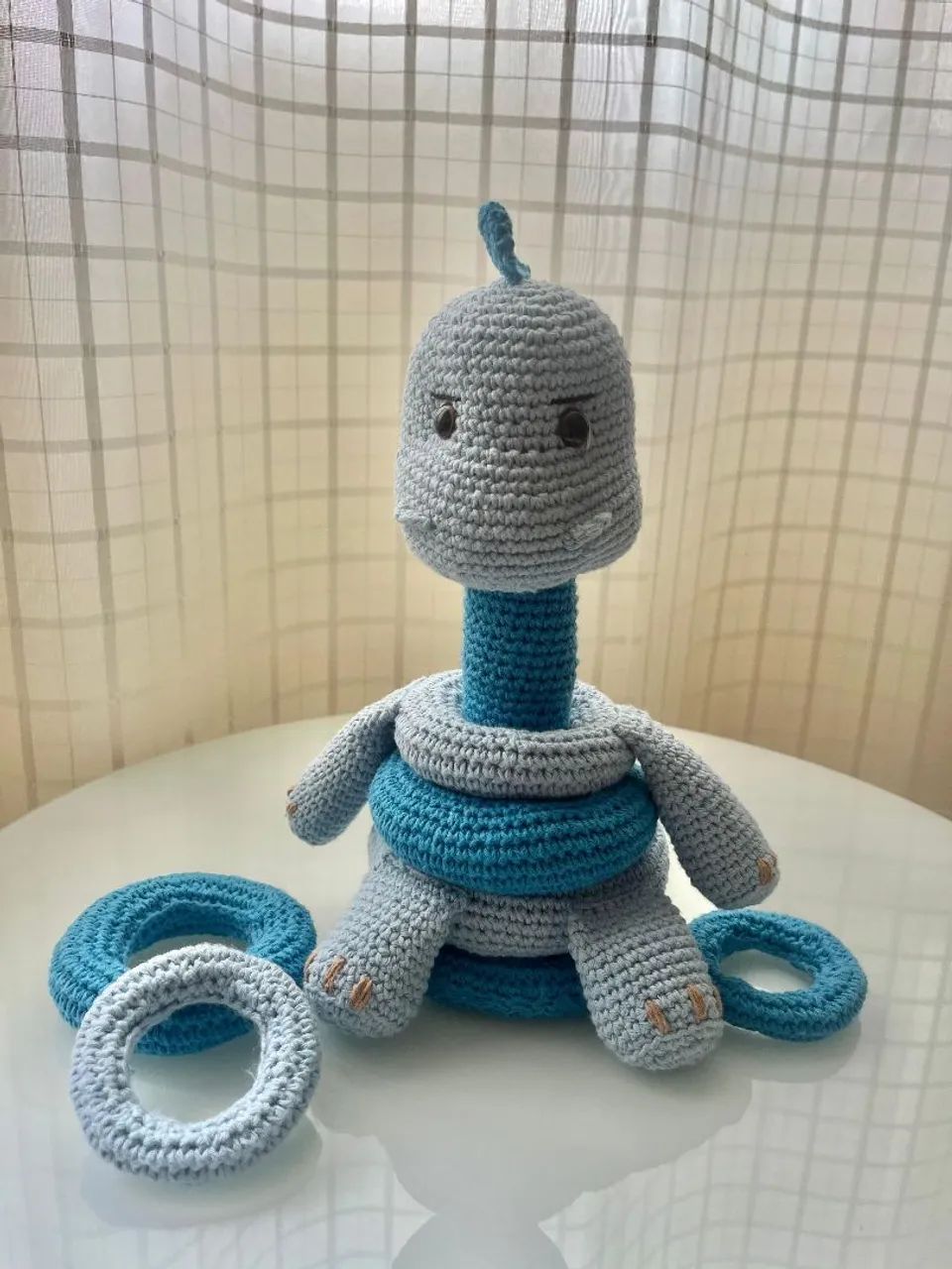 Brinquedo Educativo de argolas Amigurumi 