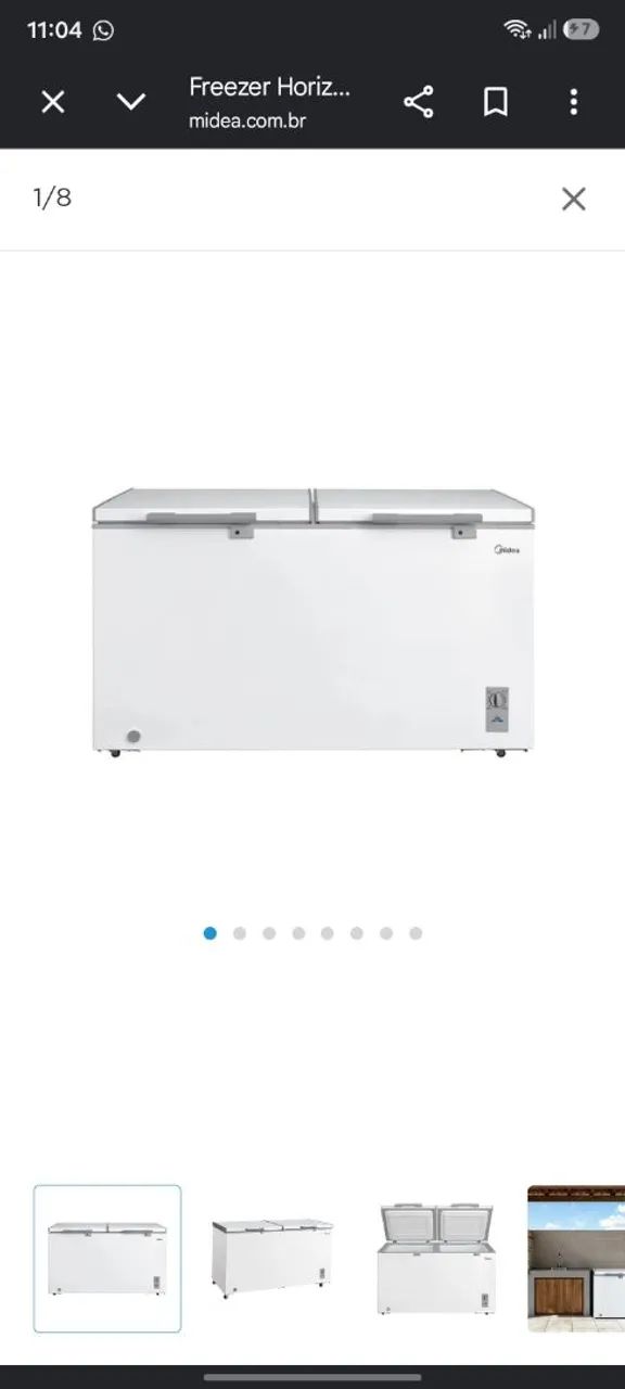 Freezer horizontal midea nunca usado