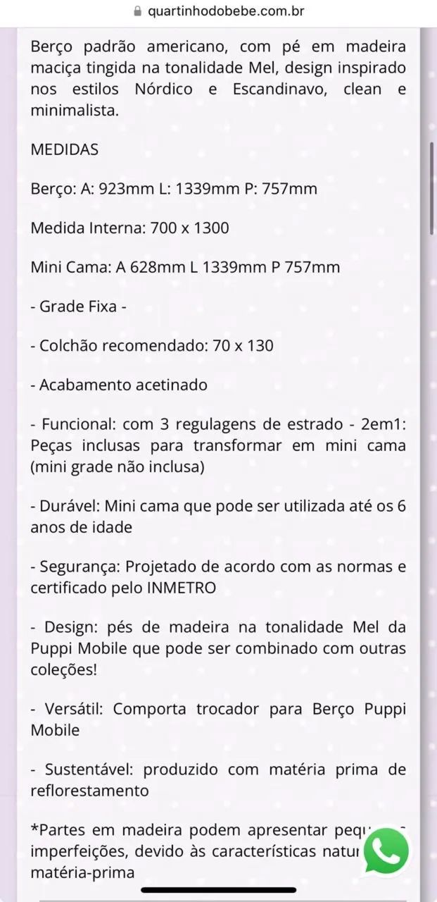 Berço Nordic 30740 Branco Puppi Mobile - Foto 5