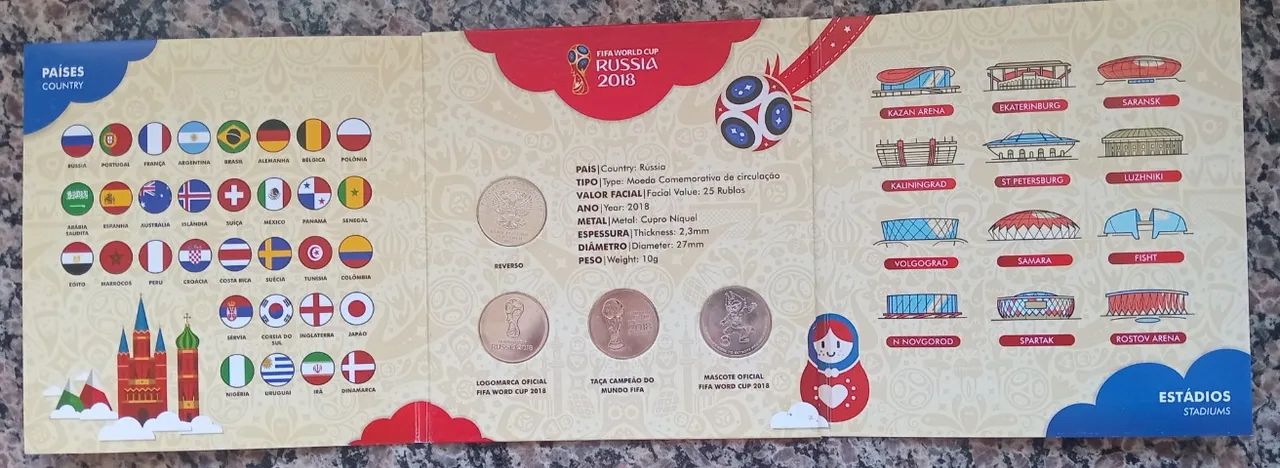 Coleção Moedas Copa 2018 Rússia  - Foto 2