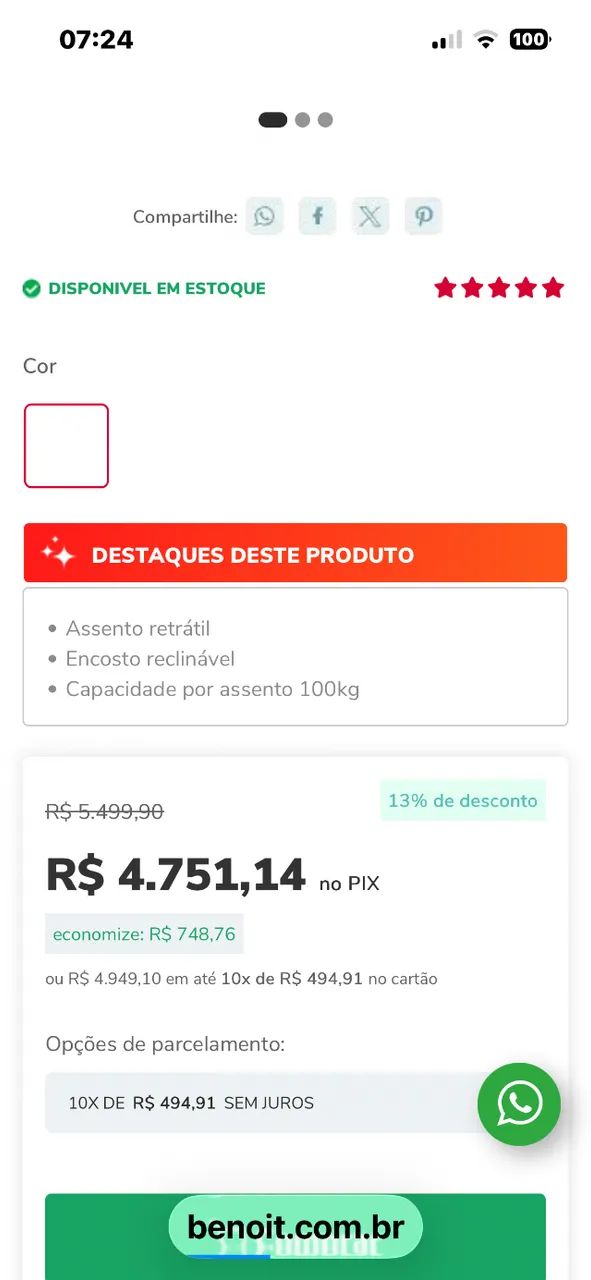 Sofá 3 lugares retrátil GRALHA AZUL - Foto 5