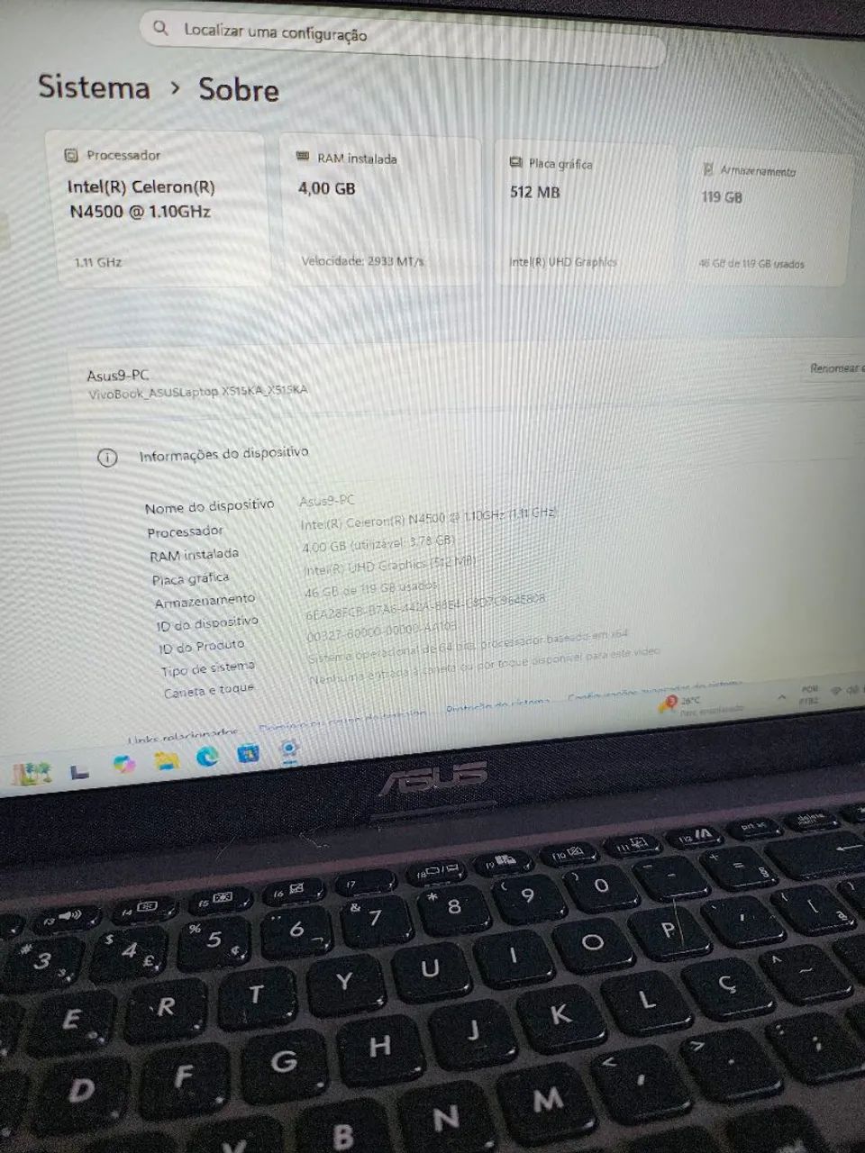 Vendo Notebook Asus Vivobook X515KA - zerado - Foto 2