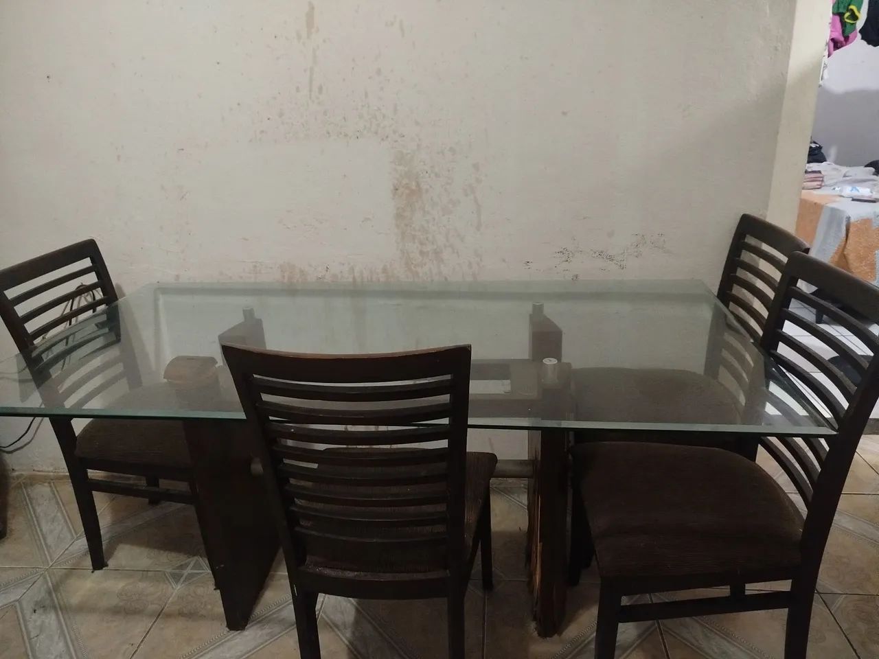 Mesa de vídro 4 cadeiras - Foto 2