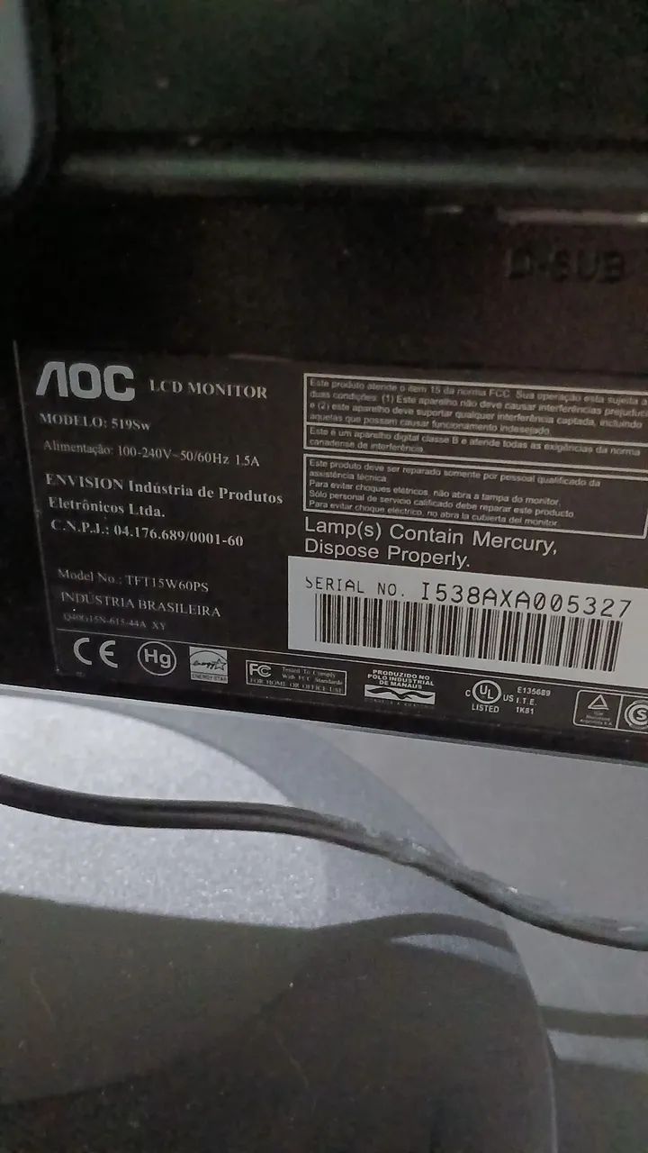 Monitor AOC de 15" sem falhas e nenhuma marca - Foto 4
