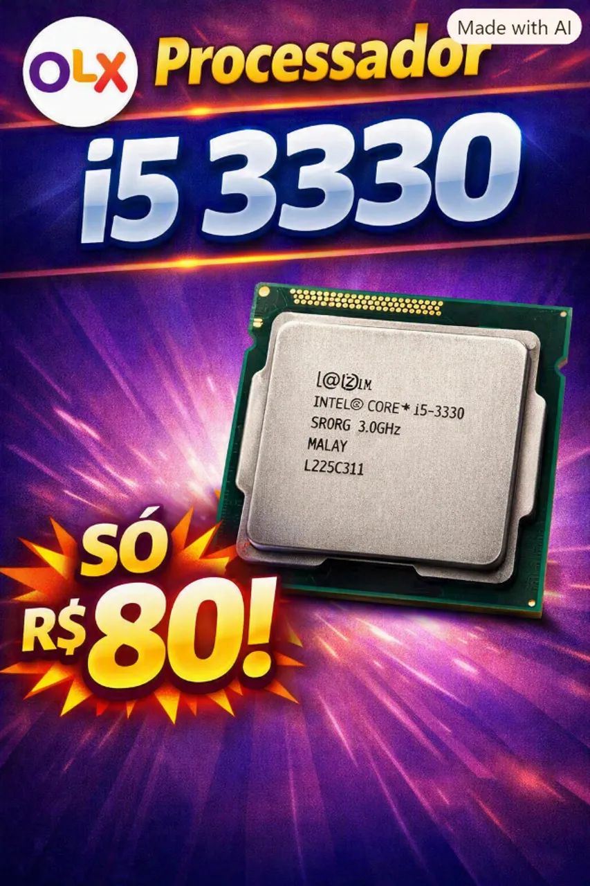 Processador Intel Core i5 3330 3.0 Ghz 4 núcleos e 4 Threads lga 1155
