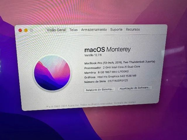 MacBook Pro 13 polegadas 2016 Intel Core i5 8GB - Foto 3