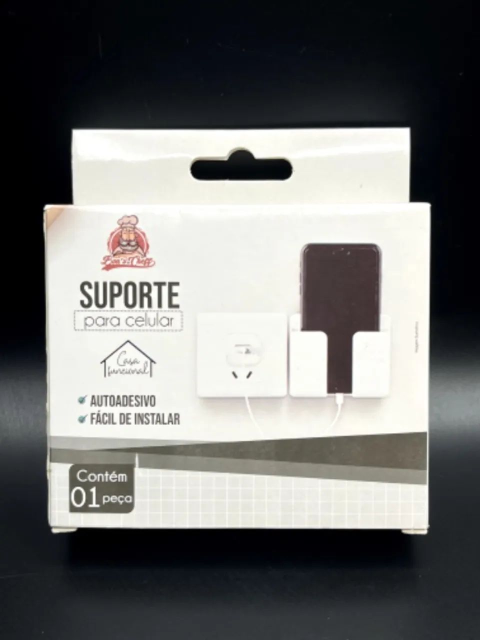 SUPORTE DE PAREDE PARA CELULAR COM ADESIVO AUTOCOLANTE