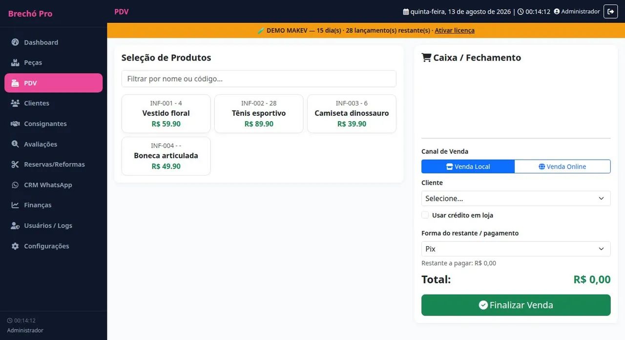 Sistema Brechó Pro ? PDV, estoque, crédito crm  WhatsApp - Foto 3