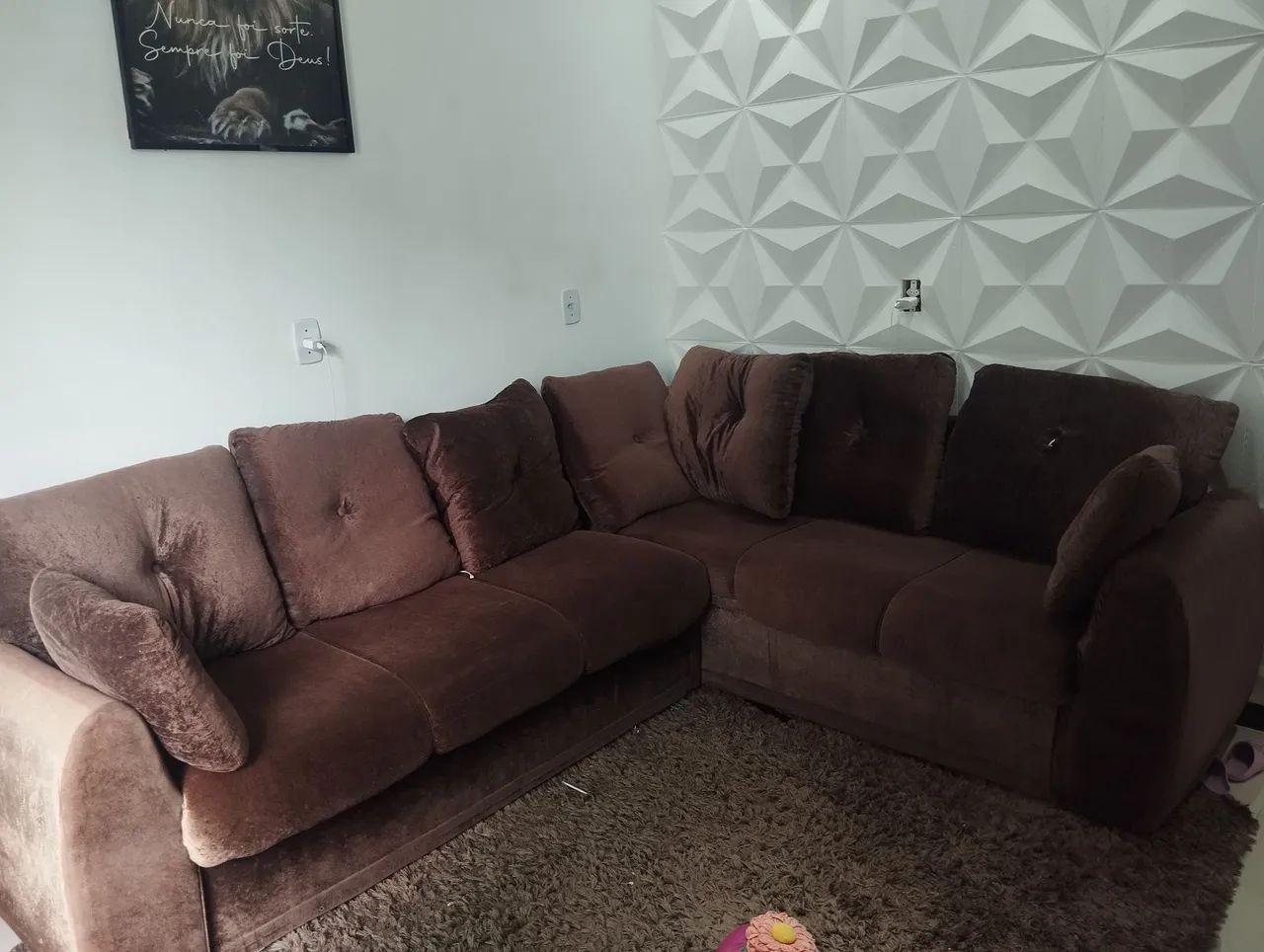 Sofá de canto en veludo 