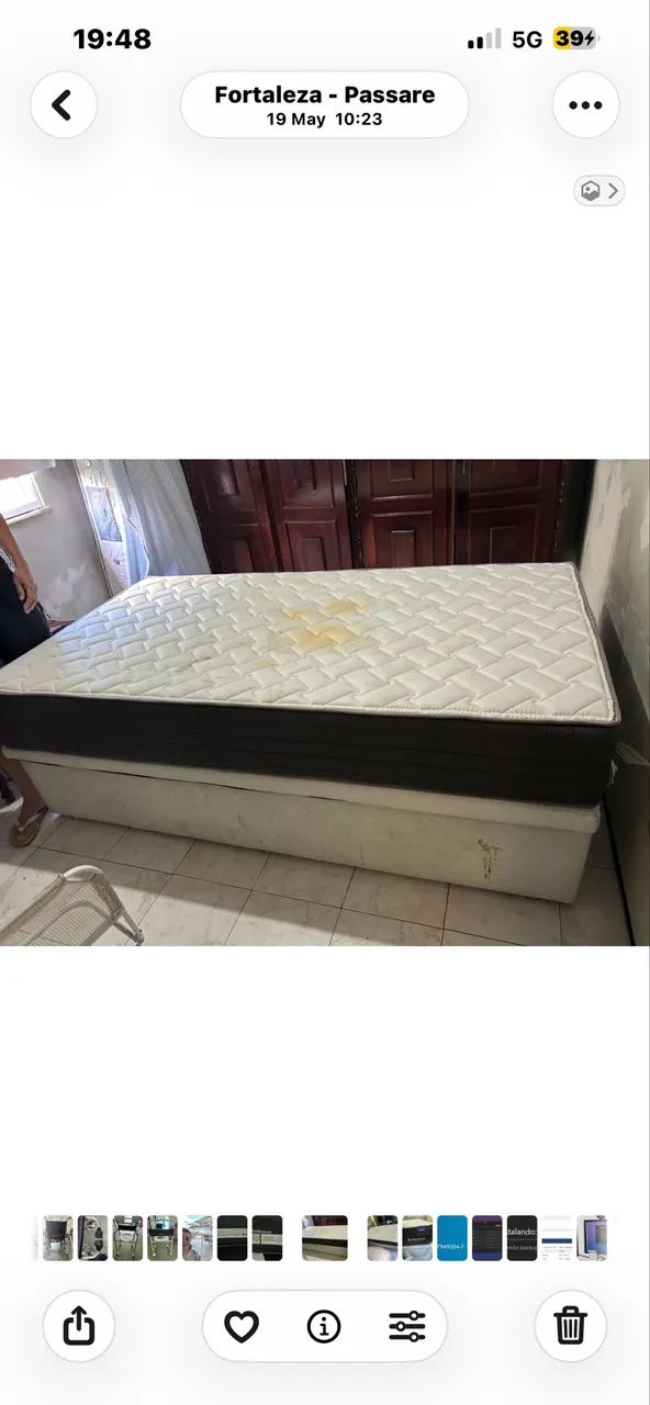 Cama solteirão prosaúde nanolastic, com box baú 