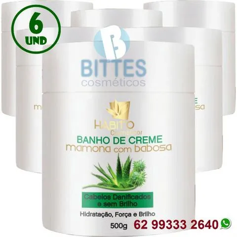 6 Hidratação Força e Brilho Banho de Creme Manona Com Babosa 500 g