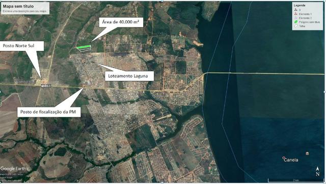 Área de 40.000 m² - área para se abrir 75 lotes com 260 m²