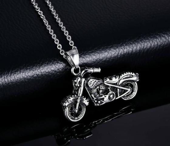 Corrente Cordão E Pingente Moto Aço Inoxidável - Foto 5