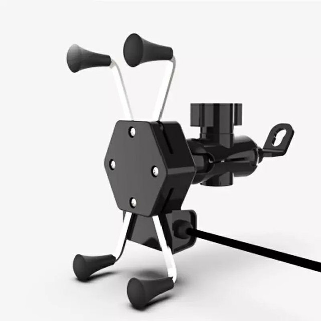 Suporte universal de celular para motocicleta, suporte com carregador usb rotação - Foto 3