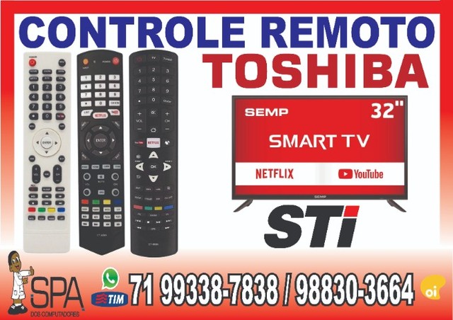 Controle Semp Toshiba Tecla Netflix e Youtube 