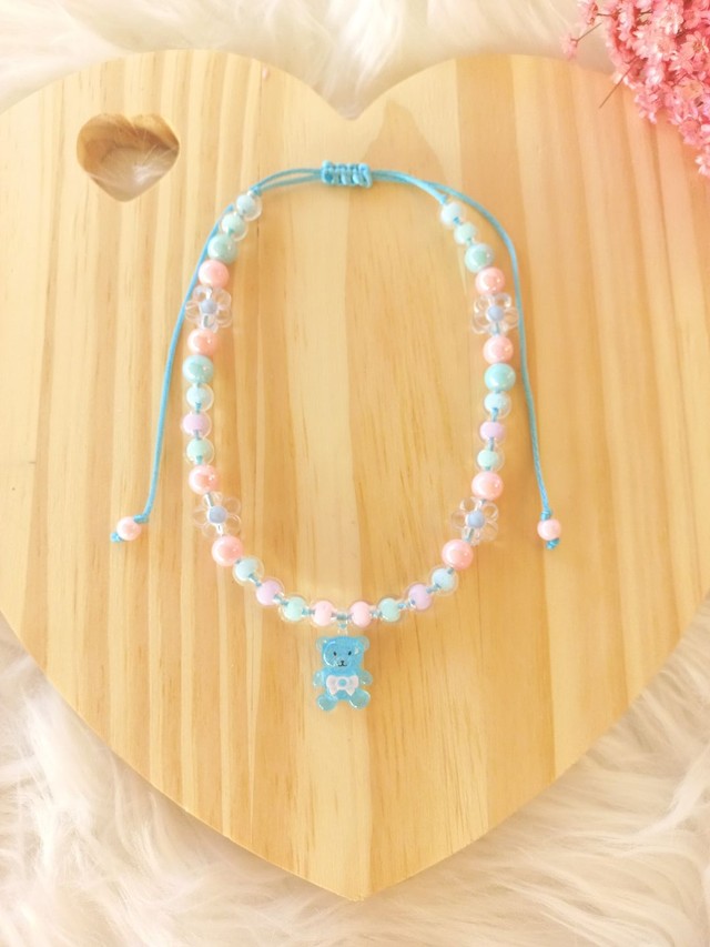 Cordão e pulseira ursinho infantil - Foto 2
