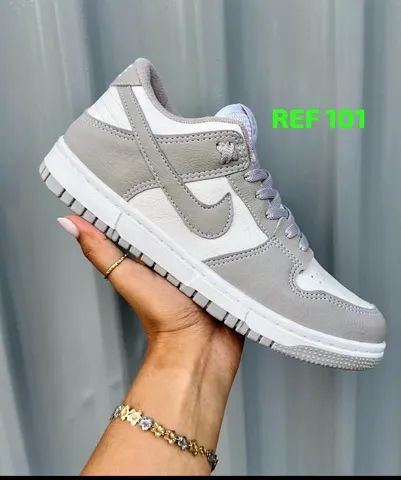 Tênis Esportivo Cinza Branco