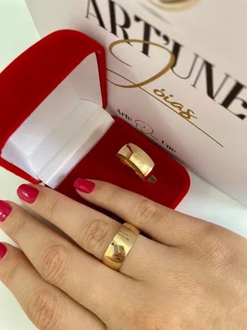 Modelos de aliança em ouro 18k - Foto 3
